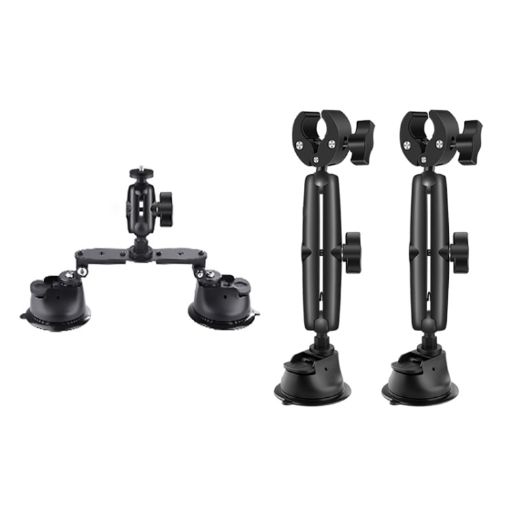 1/4 inch Screw Dual-Leg Suction Cup Mount and 2 x Single-leg Car Suction Cup Clamp Set - 1