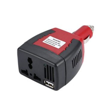 75W Car Inverter Voltage Conversion USB Port Charger, 12V To 110V Black - 1