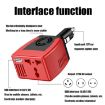 75W Car Inverter Voltage Conversion USB Port Charger, Red - 4