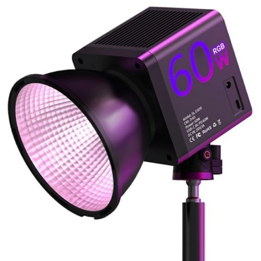 C60R 60W RGB Stage Lamp COB Fill Light with 8 Batteries EU Plug - 1
