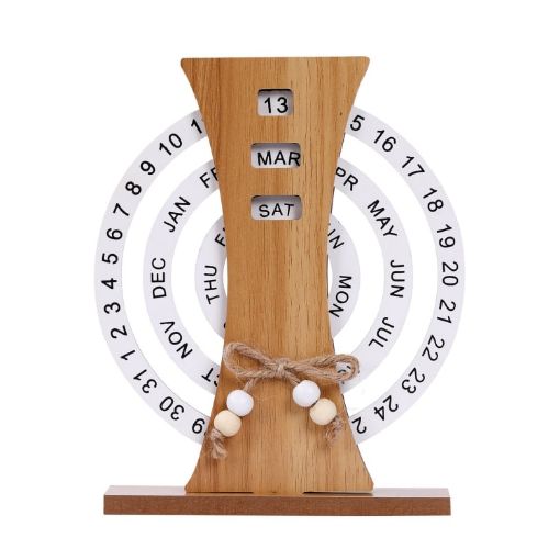 Wooden Rotating Perpetual Calendar Home Decoration (Ferris Wheel) - 1