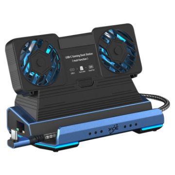 YCE-V279A 9 in 1 USB-C Gaming Dock Station with Detachable Fan - 1