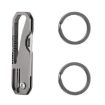 Multifunctional Titanium Keychain Mini Folding Knife with 2 Titanium Ring - 1