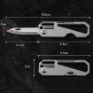 Multifunctional Titanium Keychain Mini Folding Knife with 2 Titanium Ring - 3