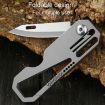 Multifunctional Titanium Keychain Mini Folding Knife with 2 Titanium Ring - 8