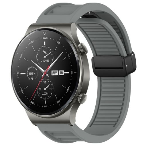 Grey Silicone Watch Band for Huawei GT2 Pro 22mm - Magnetic Buckle - 1