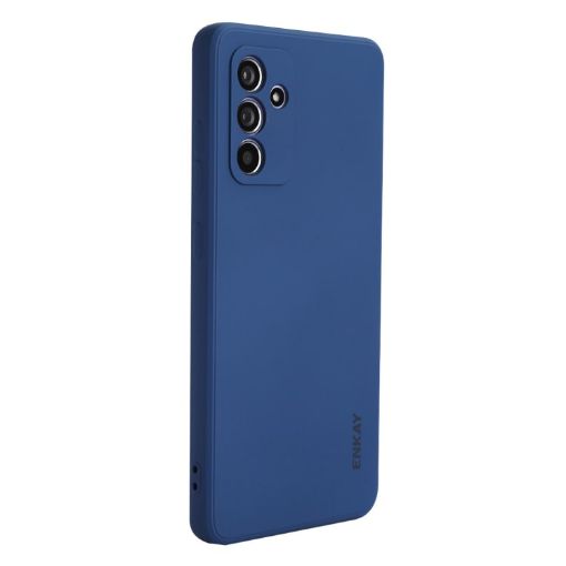 Samsung Galaxy A55 Liquid Silicone Soft Shockproof Phone Case - Dark Blue - 1
