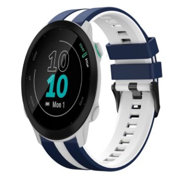 Garmin Forerunner 55 20mm Sports Silicone Watch Band Blue White - 1
