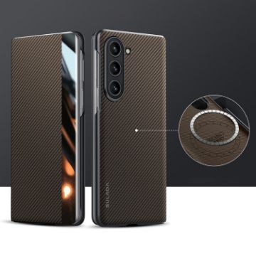 Samsung Galaxy Z Fold5 SULADA Kevlar 600D Texture Leather Phone Case - 1