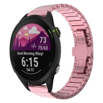 Garmin Forerunner 255 Music 22mm Pink Watch Band Butterfly Buckle - 1
