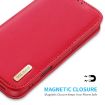 iPhone 16 DUX DUCIS Hivo Series Cowhide Flip Phone Case (Red) - 5