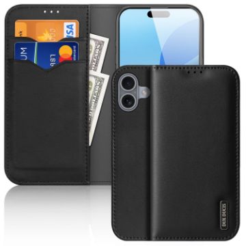 iPhone 16 DUX DUCIS Hivo Series Cowhide Flip Phone Case - 1