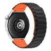 Garmin Forerunner 265 22mm Silicone Watch Band - Black+Orange - 2