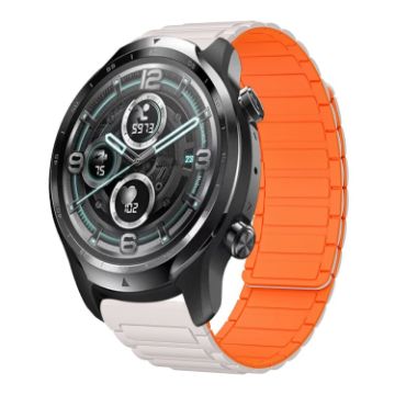 Ticwatch Pro 3 22mm Magnetic Silicone Watch Band - Starlight+Orange - 1