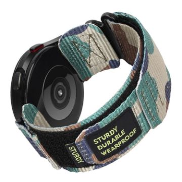 22mm Nylon Canvas Hook And Loop Watch Band - Jungle Camouflage - 1