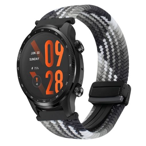 Ticwatch Pro 3 22mm Magnetic Buckle Braided Watch Band - Dazzling Black - 1