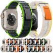 Apple Watch SE 2023 40mm Dual-Section Loop Nylon Watch Band Blue Black - 2