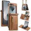 Samsung Galaxy Z Flip6 Leather Phone Case with RFID and Lanyard - 1