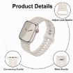 Apple Watch SE 2023 44mm Silicone Watch Band - Milk Tea Rock White - 3
