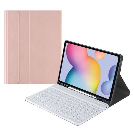Samsung Galaxy Tab S6 Lite Bluetooth Keyboard Case - Rose Gold - 1