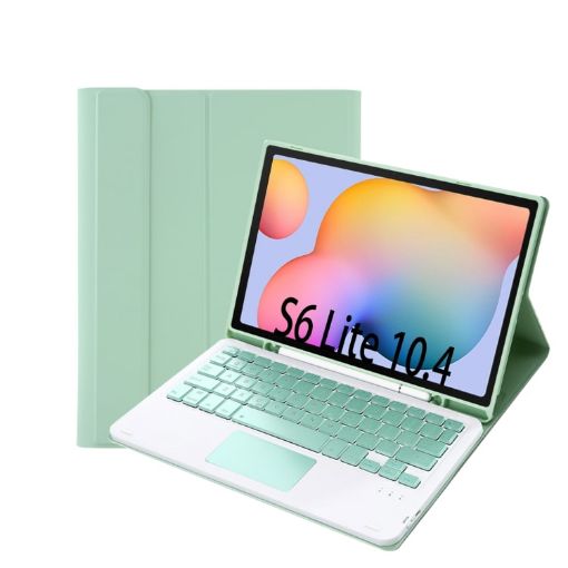 Samsung Galaxy Tab S6 Lite 10.4" Bluetooth Keyboard Case - Light Green - 1