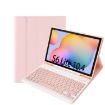 Pink Bluetooth Keyboard Leather Case for Samsung Galaxy Tab S6 Lite 10.4" - 1
