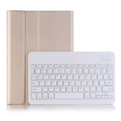 Samsung Galaxy Tab S8 11" Bluetooth Keyboard Leather Case - Gold - 1