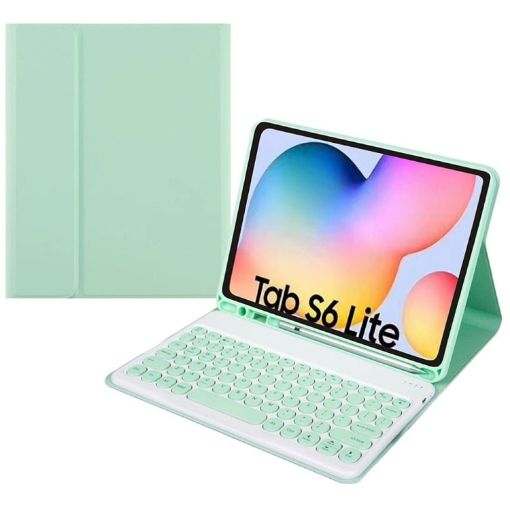 Samsung Galaxy Tab A7 10.4 2020 Bluetooth Keyboard Leather Case (Green) - 1