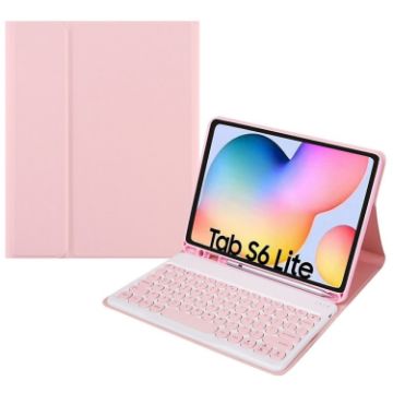 Samsung Galaxy Tab A7 10.4 2020 Bluetooth Keyboard Leather Case (Pink) - 1
