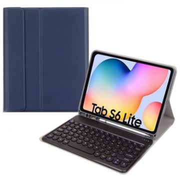 Samsung Galaxy Tab S7 Bluetooth Keyboard Leather Case - Dark Blue + Black - 1
