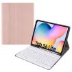 Samsung Galaxy Tab S7 Bluetooth Keyboard Leather Case - Rose Gold+White - 1