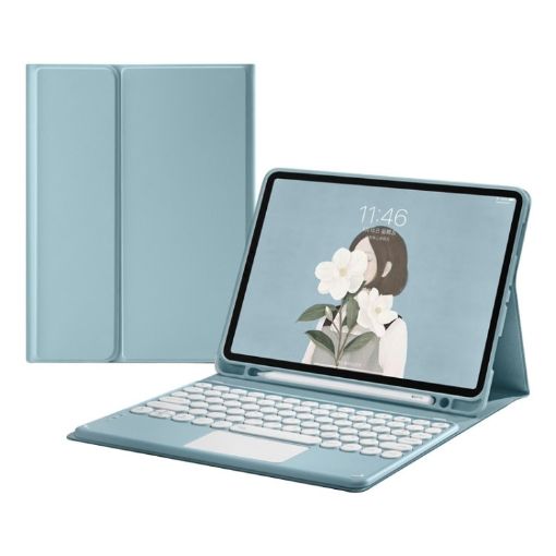Samsung Galaxy Tab S7 Bluetooth Keyboard Leather Case - Blue - 1
