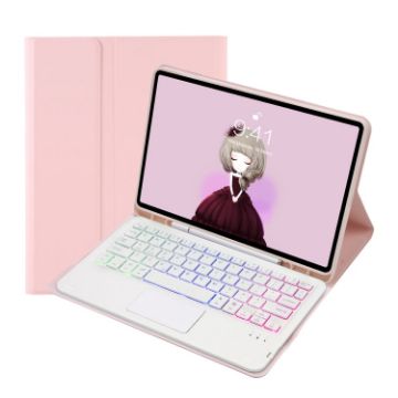 Samsung Galaxy Tab S8/S7 A700B-AS Pink Bluetooth Keyboard Leather Case - 1