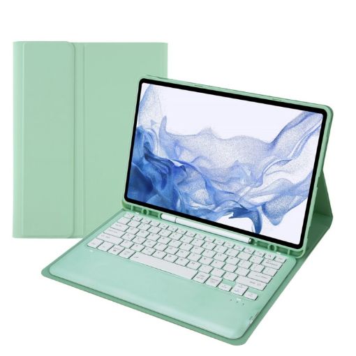 Samsung Galaxy Tab S8+/S7+/S7 FE Mint Green Keyboard Case - 1