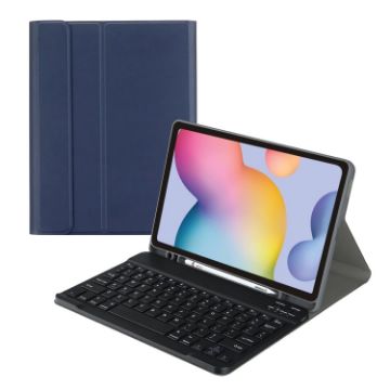Samsung Galaxy Tab S9 FE Bluetooth Keyboard Leather Case - Dark Blue - 1