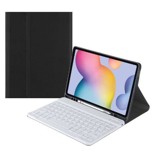 Samsung Galaxy Tab S9 FE Bluetooth Keyboard Leather Case - Black - 1