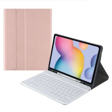 Samsung Galaxy Tab S9 FE+ Bluetooth Keyboard Leather Case - Rose Gold - 1