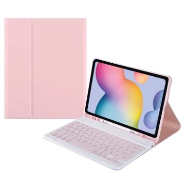 Samsung Galaxy Tab A9+ Bluetooth Keyboard Leather Case (Pink) - 1