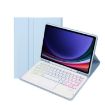 Samsung Galaxy Tab S9 Bluetooth Keyboard Leather Tablet Case - Ice Blue - 1