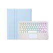 Samsung Galaxy Tab S9 Bluetooth Keyboard Leather Tablet Case - Ice Blue - 2