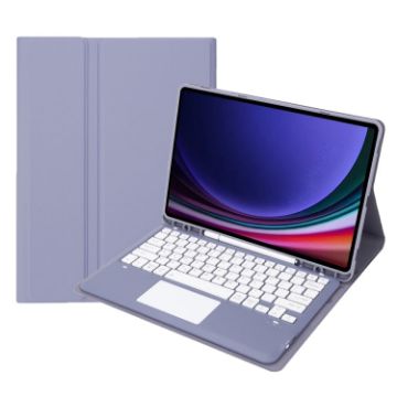 Samsung Galaxy Tab S9+ Bluetooth Keyboard Leather Tablet Case Purple - 1