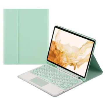 Samsung Galaxy Tab S8+ Bluetooth Keyboard Leather Case - Green - 1