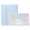 Samsung Galaxy Tab S9 FE Bluetooth Keyboard Leather Tablet Case - Ice Blue - 2