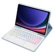 Samsung Galaxy Tab S9 FE Bluetooth Keyboard Leather Tablet Case - Ice Blue - 4