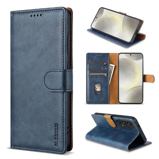 Samsung Galaxy M13/M23 Leather Phone Case (Blue) - 1