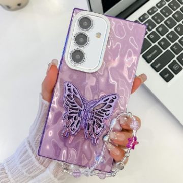 Samsung Galaxy A55 5G Purple Glitter Lens Film Texture Butterfly Phone Case - 1