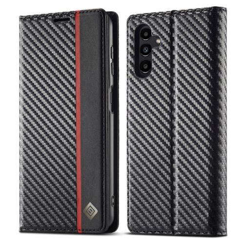 Samsung Galaxy S24 FE 5G LC.IMEEKE Carbon Fiber Leather Phone Case - 1