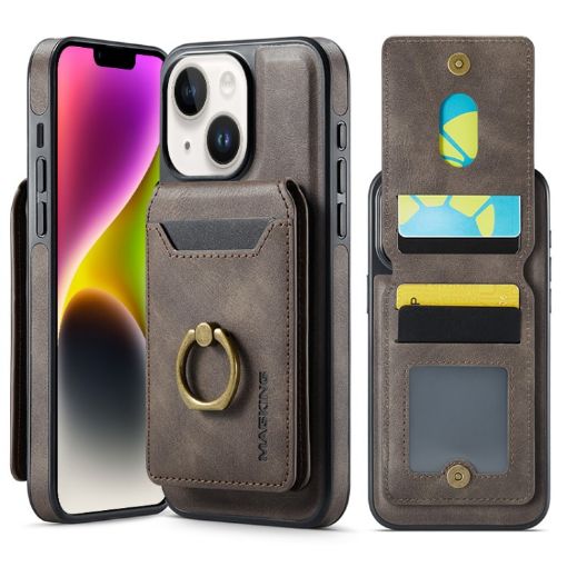 iPhone 14 DG.MING K1 MagSafe Detachable Wallet RFID Back Cover Case - 1