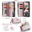 iPhone 16 Pro Max CaseMe C36 Pink Zipper Wallet RFID Leather Case - 2