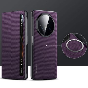 For Honor Magic V3 SULADA Kevlar 600D Texture Phone Case (Purple) - 1